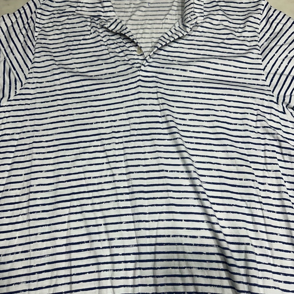 Striped Polo Shirt - Blue and White